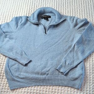 Christian Lacroix Light Blue Zip-Up Merino Wool Sweater